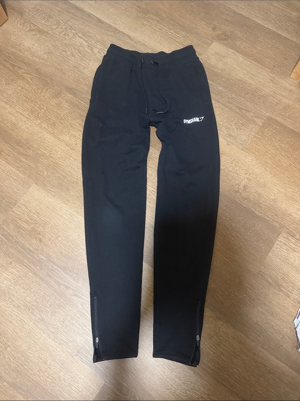 Gymshark Black Slim Fit Joggers with Ankle Zips